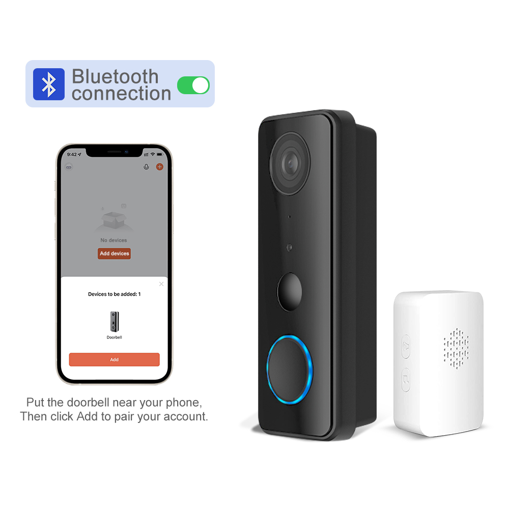 Peephole Camera Viewer - 2MP 1080P Tuya APP Bluetooth Lage