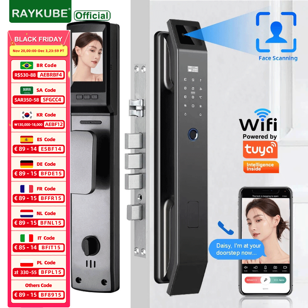 Peephole Camera Viewer - RAYKUBE DF14 Tuya WiFi 3D Gezichtsherkenning