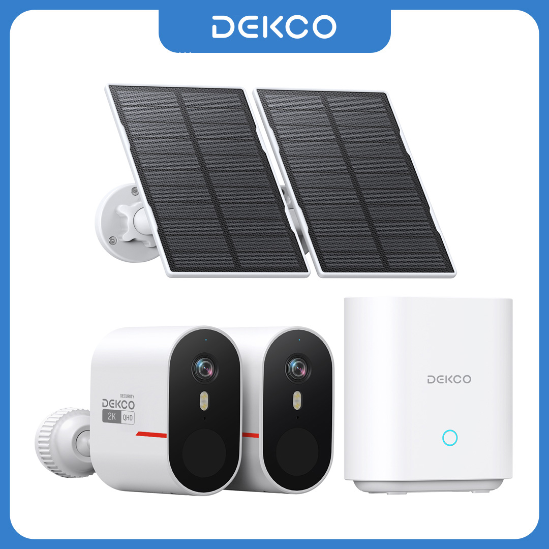 Home Security Google Camera - Dekco 3MP WiFi Solar Camera Systeem