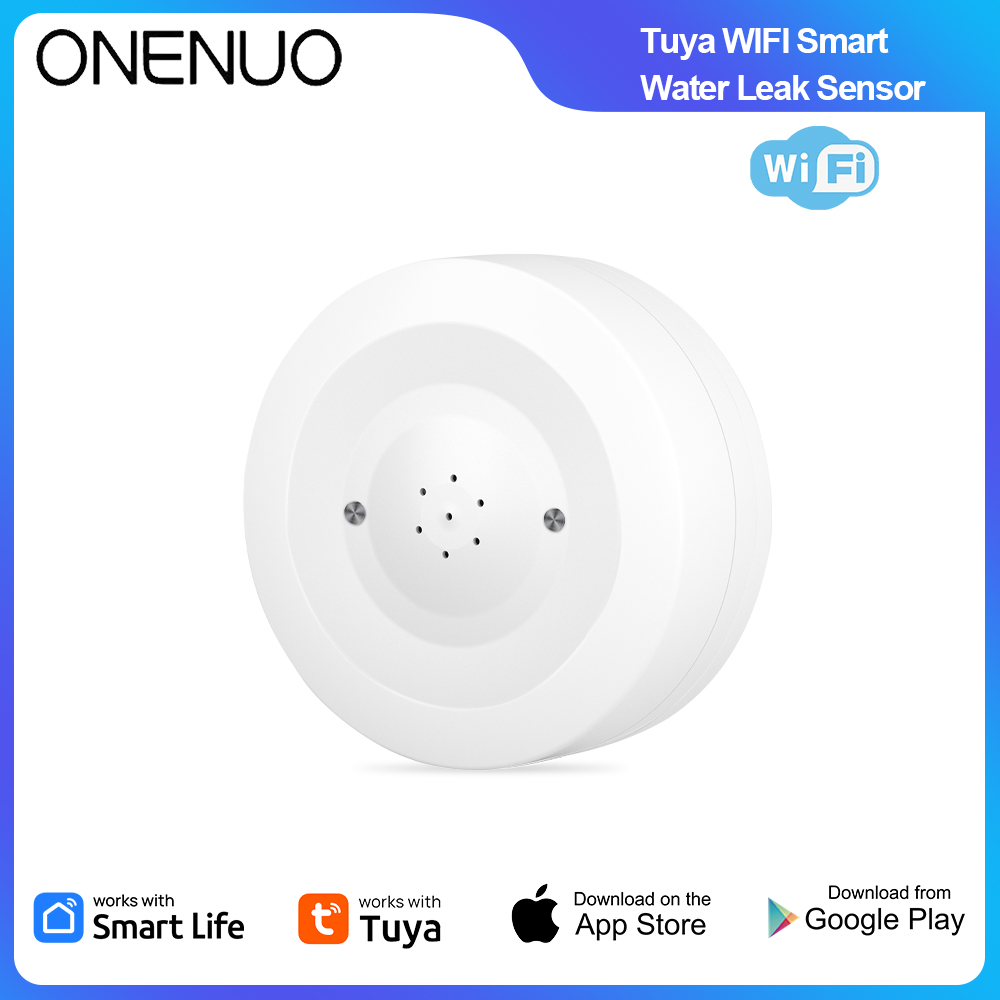 Home Security With Monitoring - ONENUO WiFi Tuya Waterleksensor Overstromingslekkage Detector