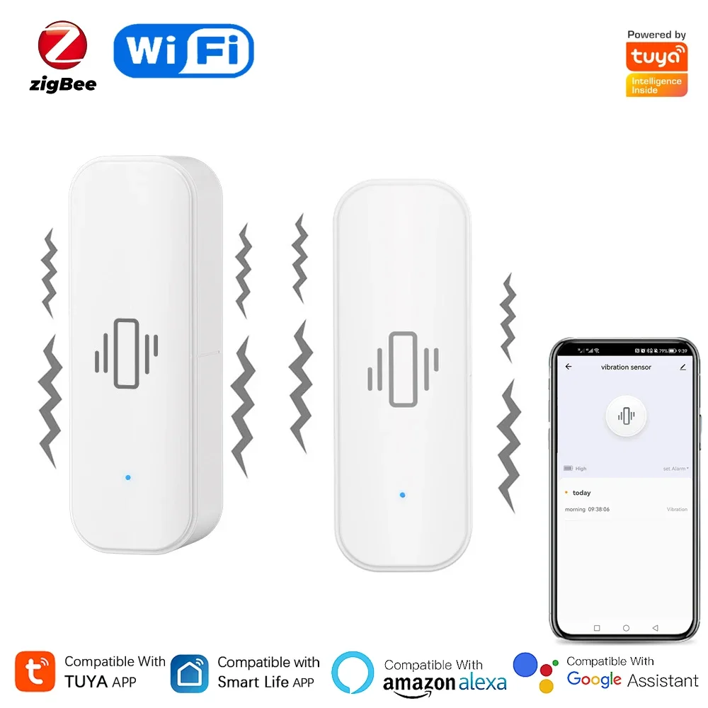 Home Security With Monitoring - Tuya Wifi/Zigbee Slimme Trillingssensor Smart Home