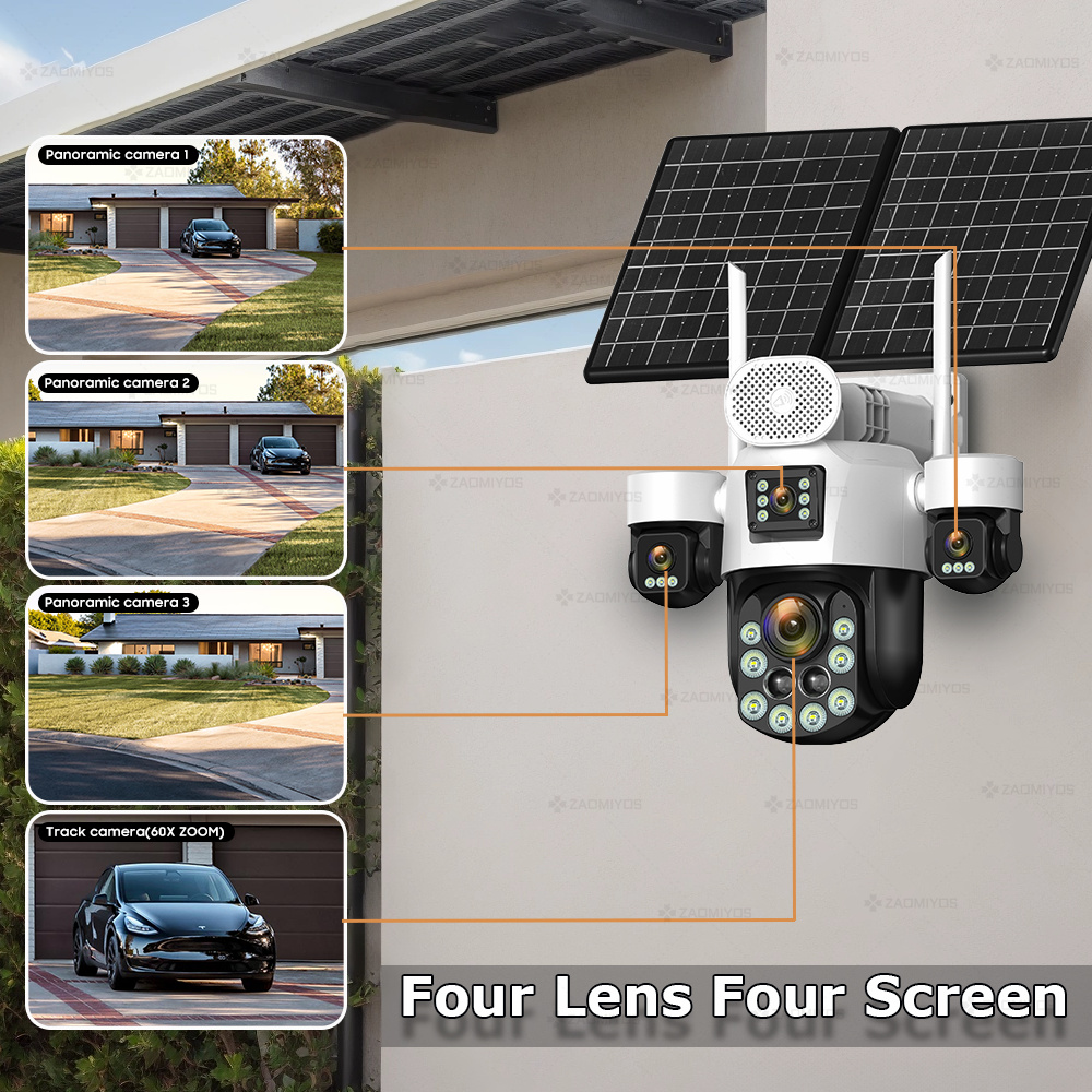4-lens buitencamera 360° °   S - Home Security Video Cameras recensie en prijs