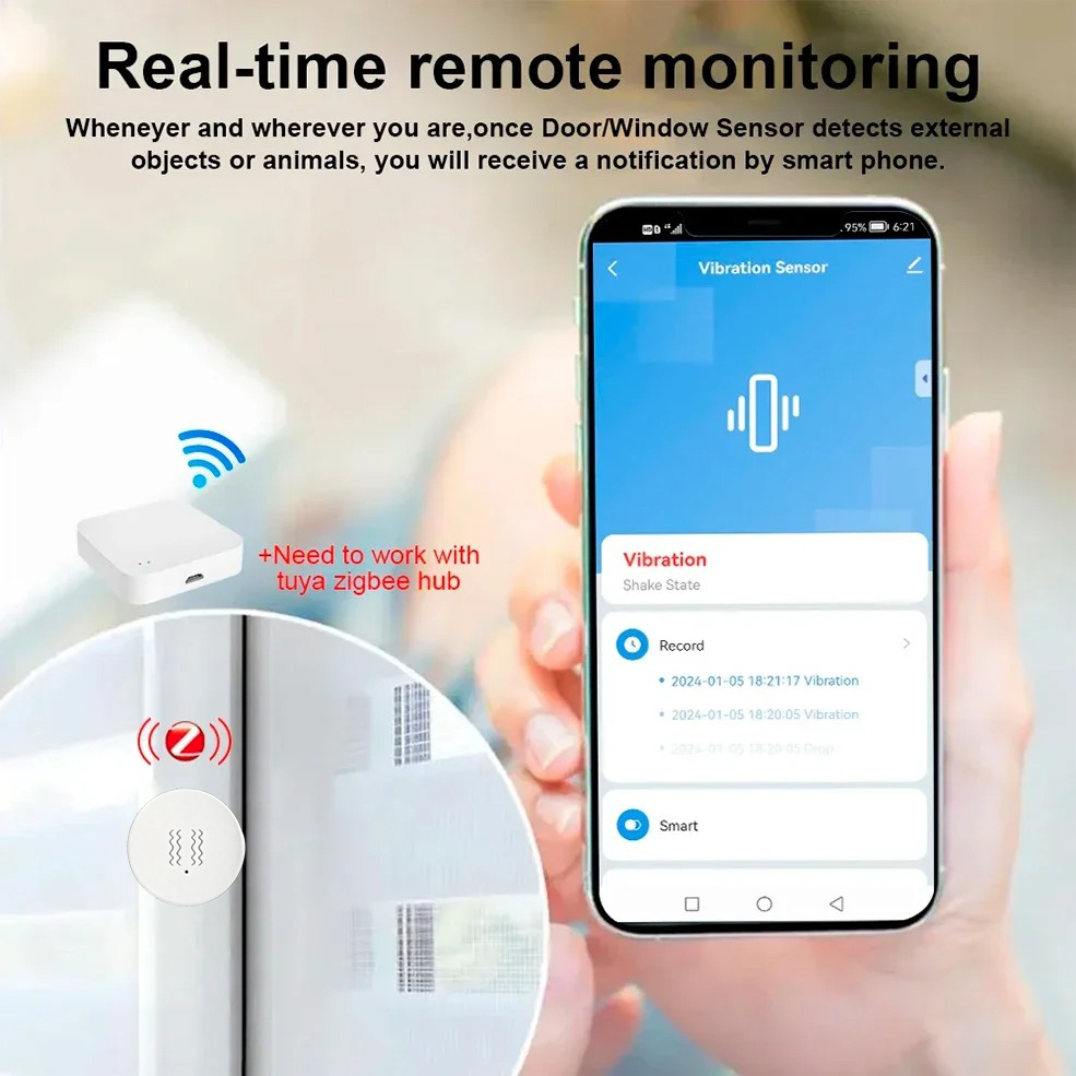 Tuya ZigBee Smart Vibration &  - Home Security With Monitoring recensie en prijs